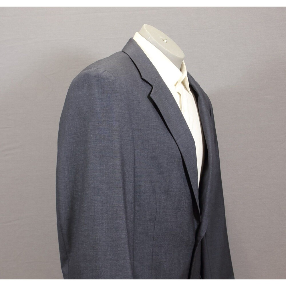 Jos a Bank 2 Piece Suit Mens  Blue 2 Btn Wool 41R Pleated Fronts 35" Waist - Picture 5 of 12